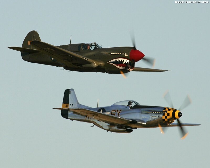 Two Vintage Warplanes — Gray