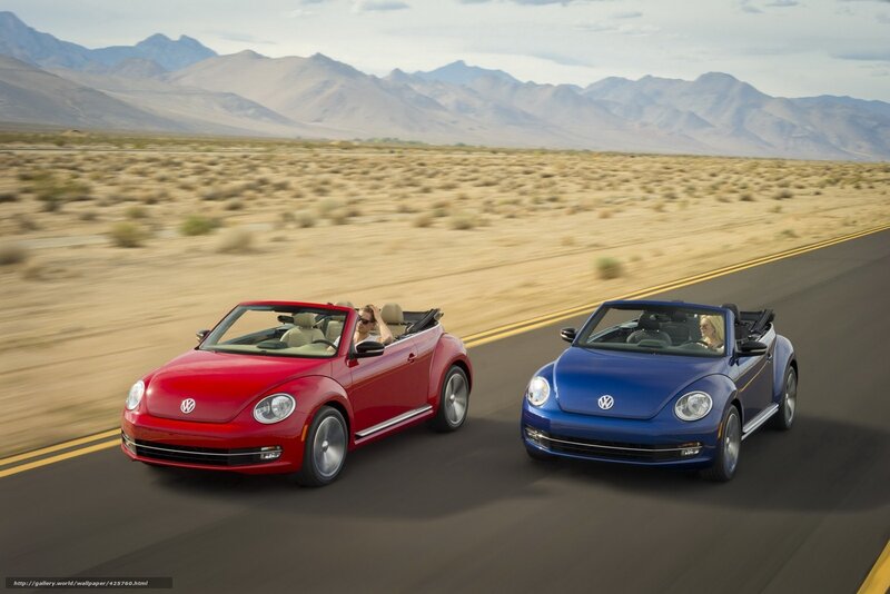 Two Volkswagen Beetles — Red