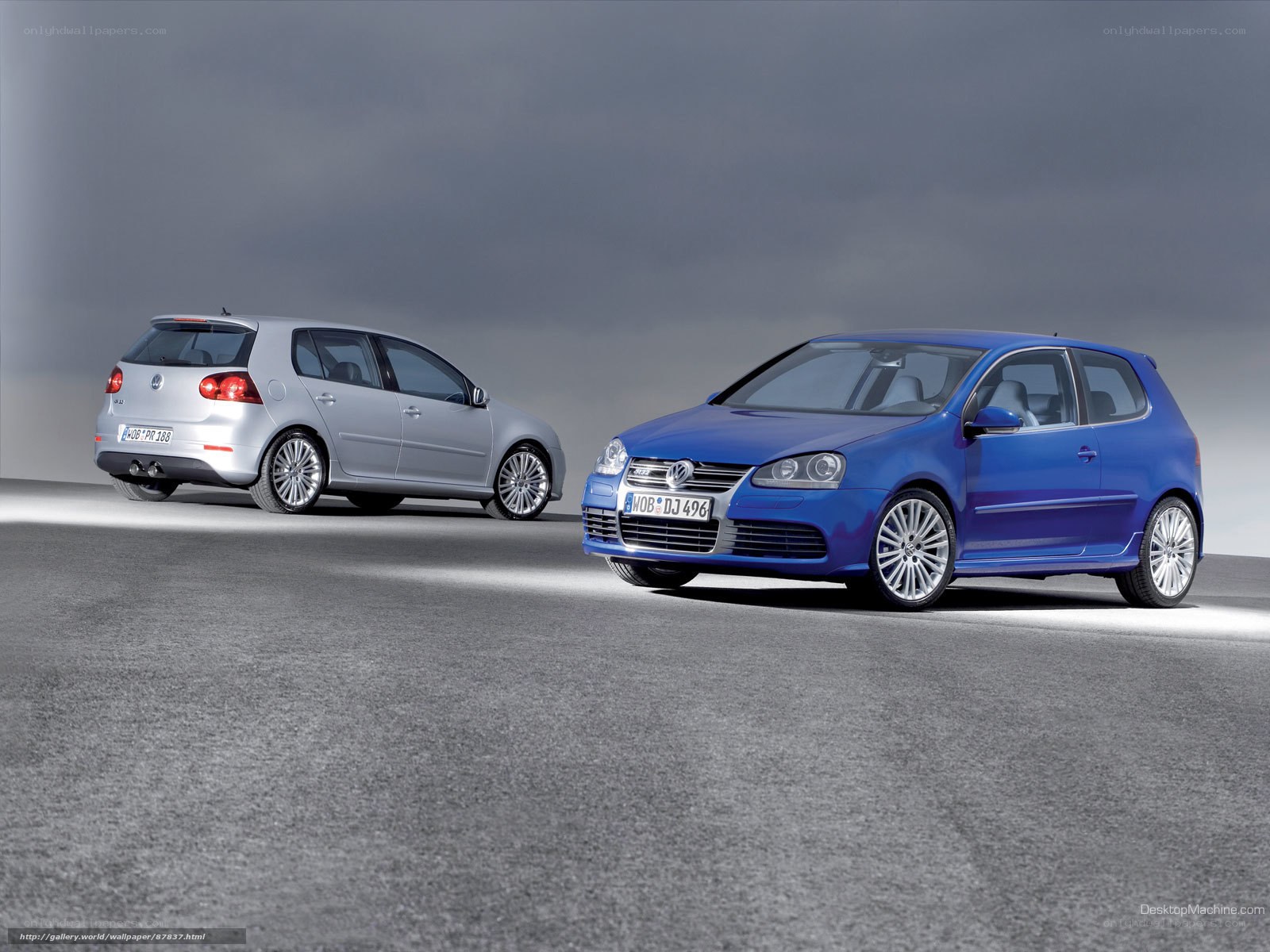 Two Volkswagen Golf cars