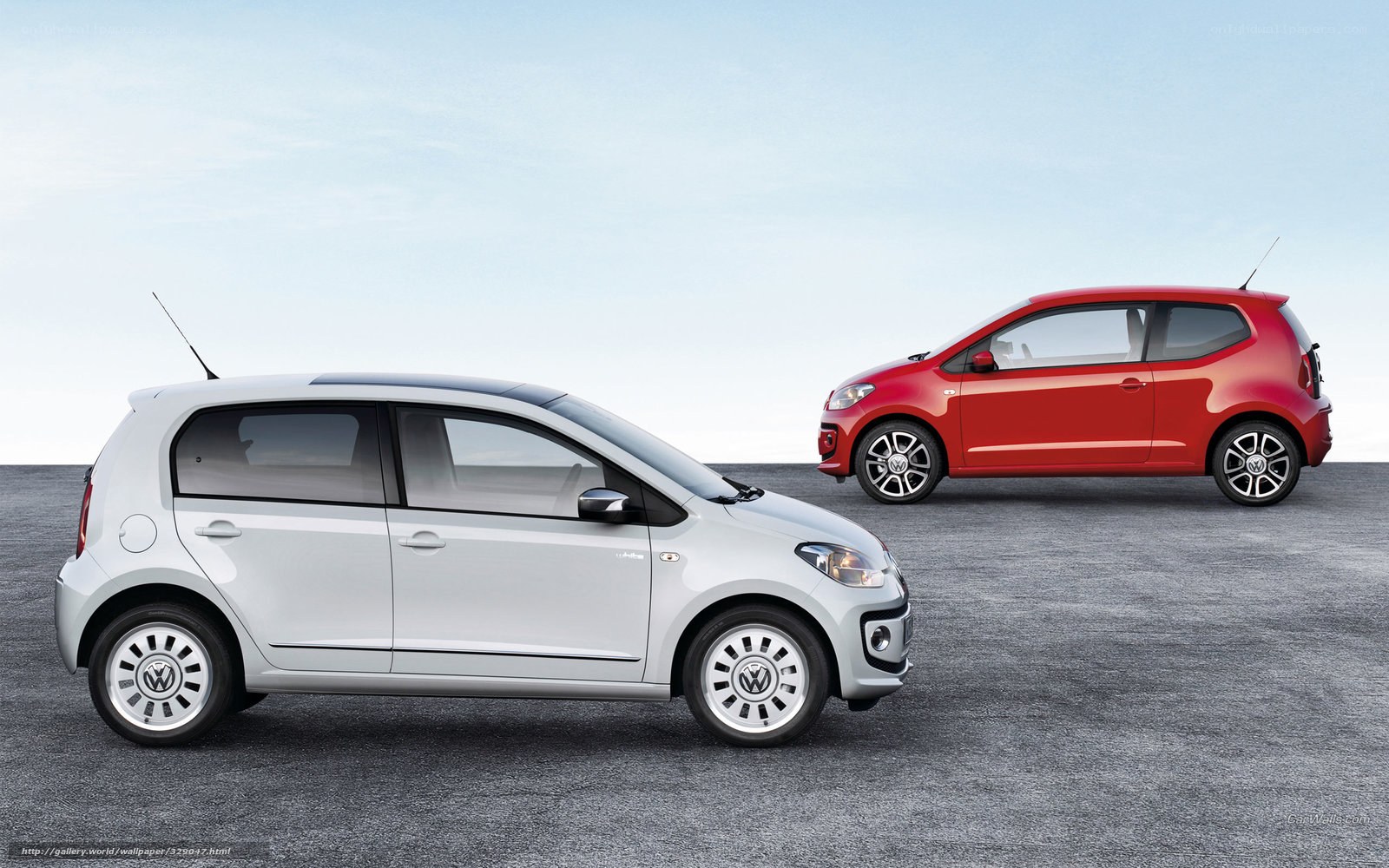 Two Volkswagen Up cars side by side