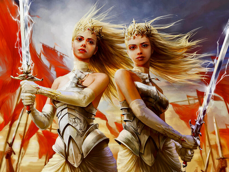 Two Warrior Women — White