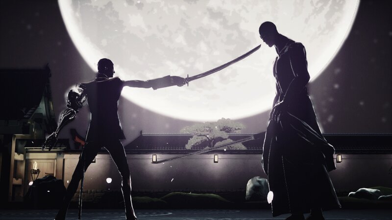 Two Warriors Dueling — Black