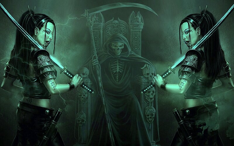 Two warriors face the grim reaper