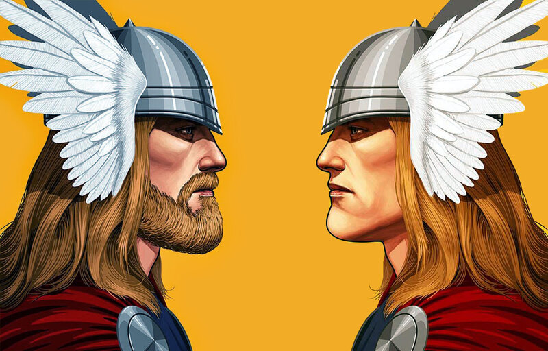 Two Warriors Facing Each Other — Yellow