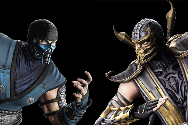 Two Warriors Facing Off — Black, Dramatic, Digital Art