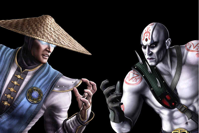 Two Warriors Facing Off — Black, Dramatic
