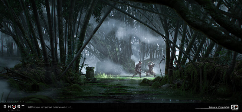 Two Warriors Fighting — Green, Dramatic, Morning, Digital Art