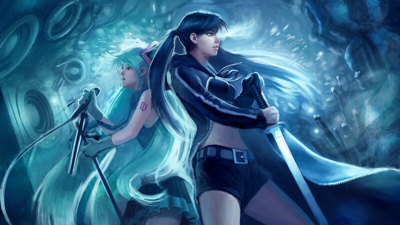 Two warriors in a blue tunnel