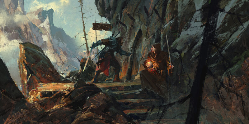 Two Warriors in a Cave — Brown