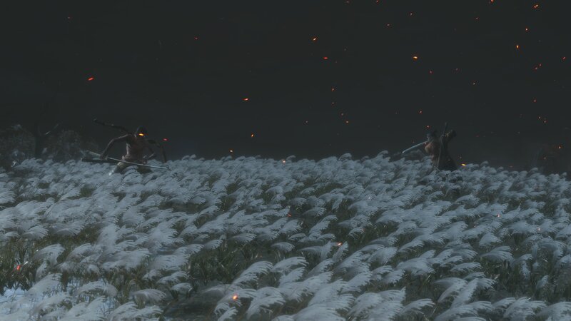 Two Warriors in a Field — Black