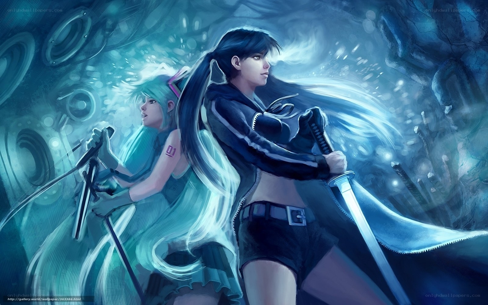 Two warriors in a futuristic setting