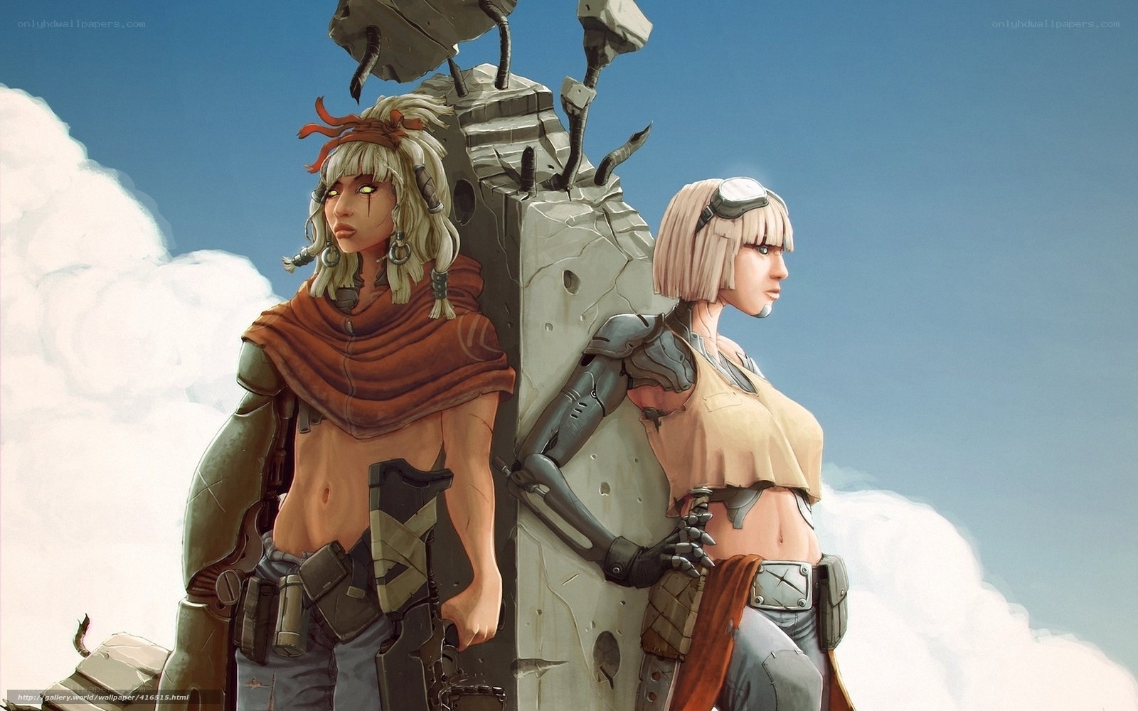 two warriors in a post-apocalyptic world