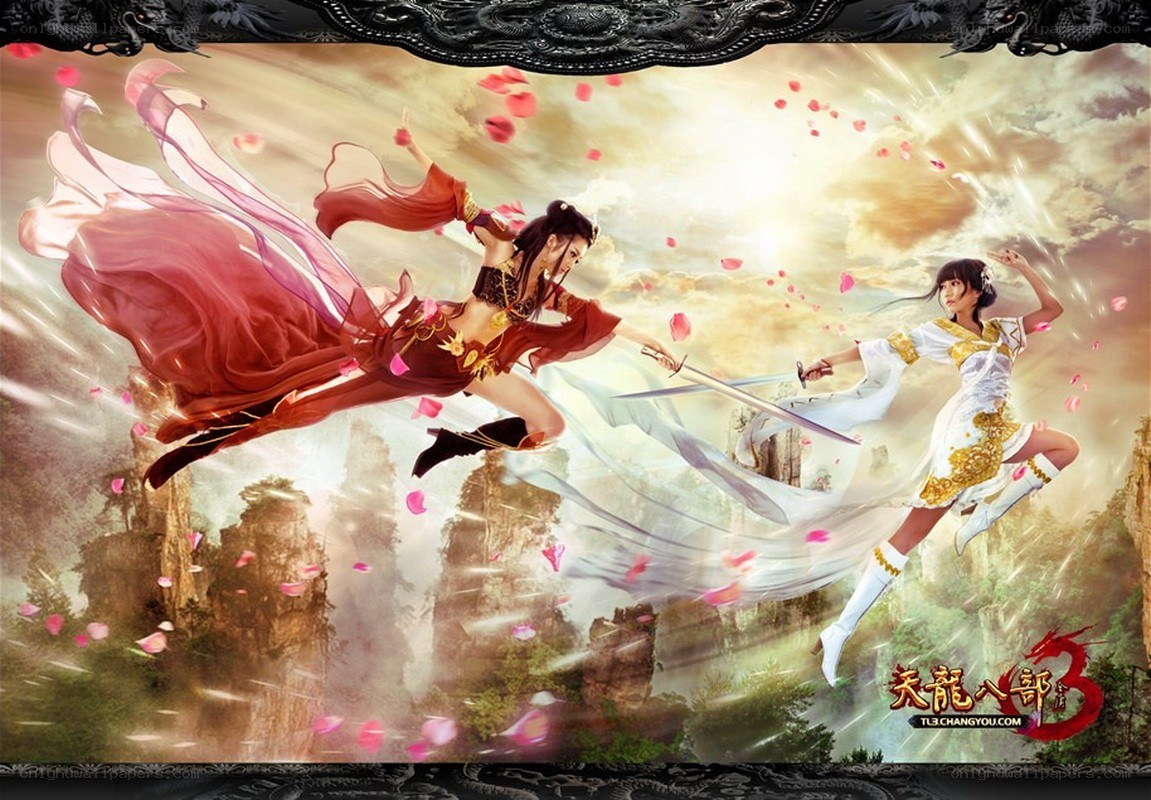 Two warriors in a sky battle