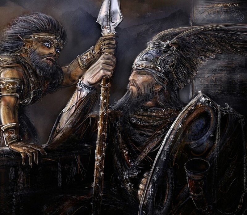 Two Warriors in Armor — Black, Dramatic