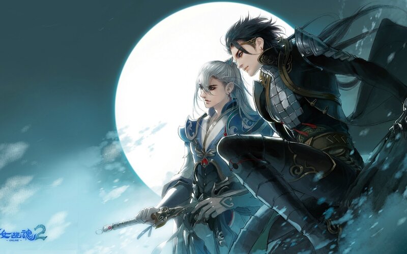 Two Warriors in Armor — Blue