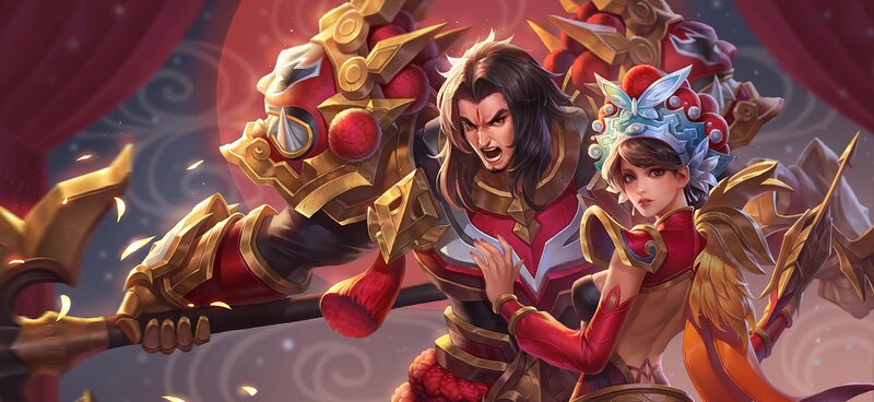 Two Warriors in Armor — Red, Dramatic, Digital Art, Weapons