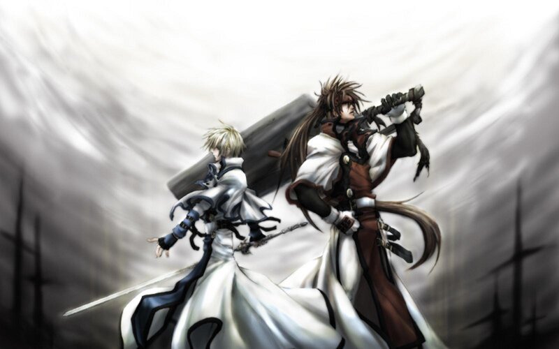 Two Warriors in Battle — White
