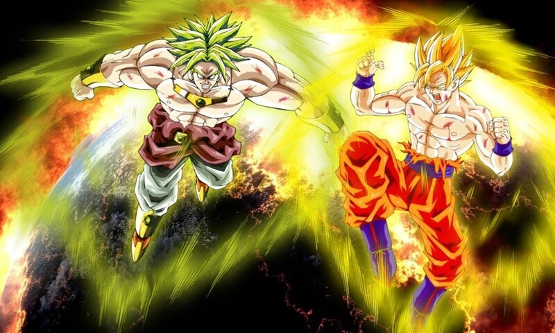 Two Warriors in Battle — Yellow, Dramatic, Anime