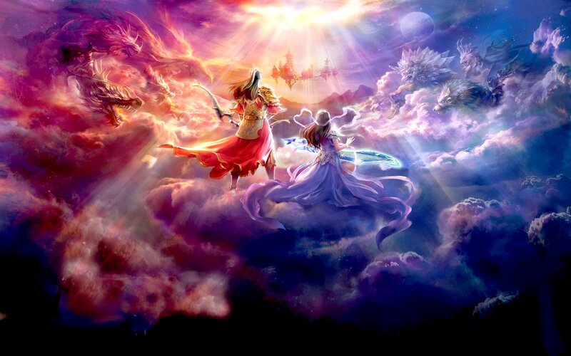 Two Warriors in Clouds