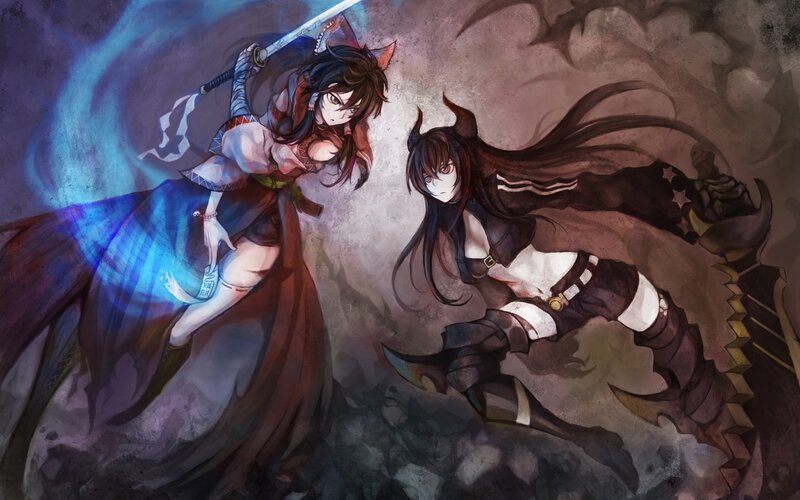 Two warriors in combat
