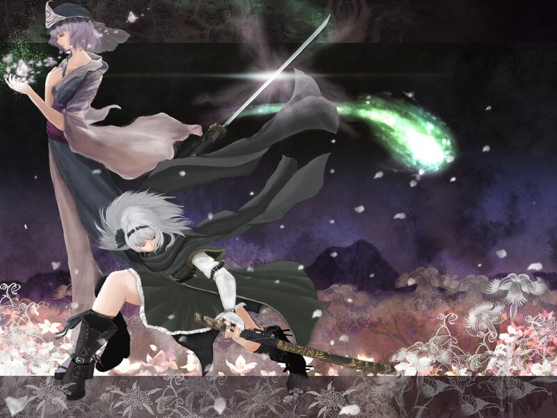 Two Warriors in Combat — Purple, Dramatic, Night, Anime