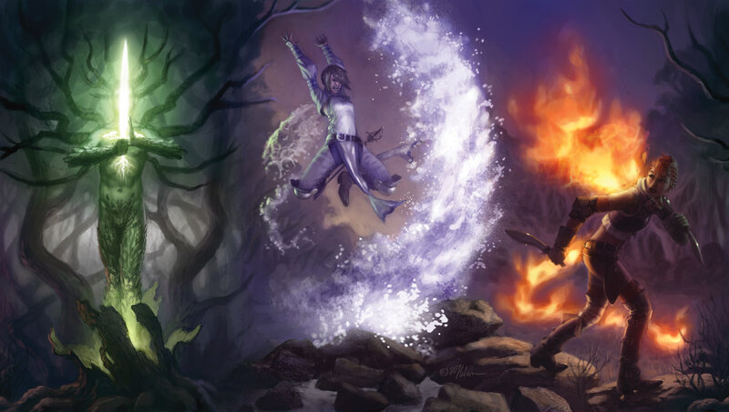 Two Warriors in Forest