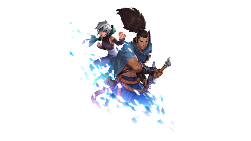 Two Warriors in Motion — Blue
