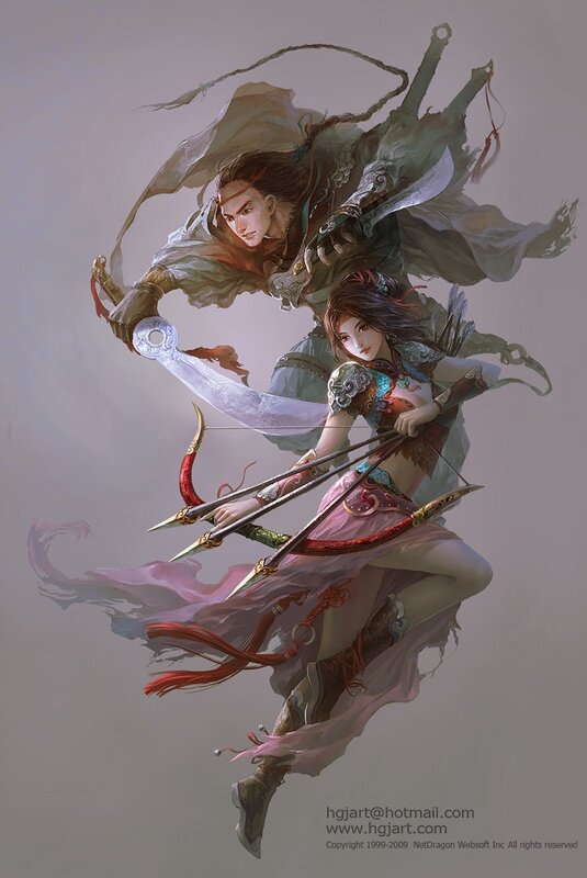 Two Warriors in Motion — Gray