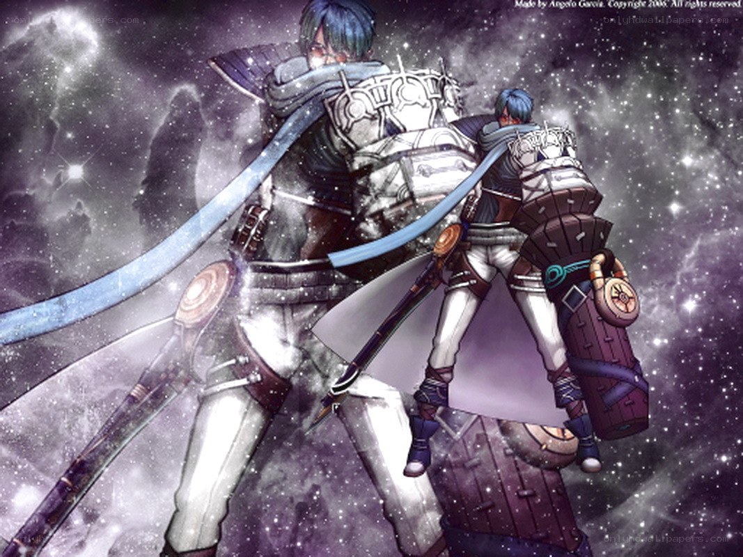 two warriors in space