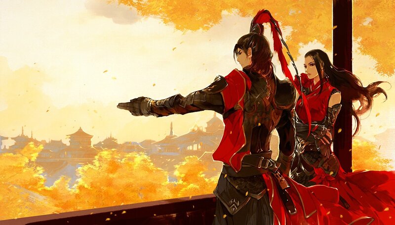 Two Warriors on a Balcony