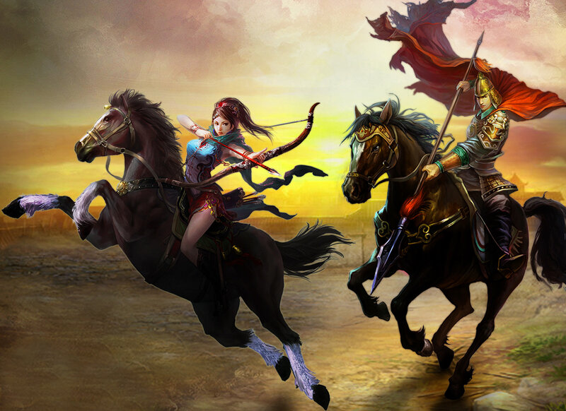 Two Warriors on Horses