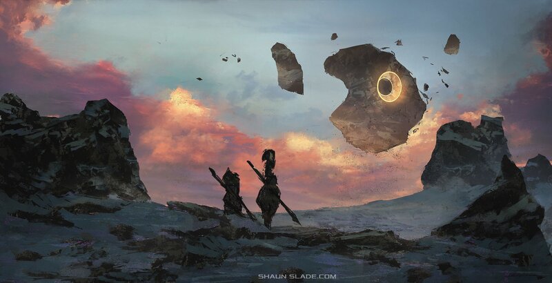 Two Warriors on Rocky Terrain