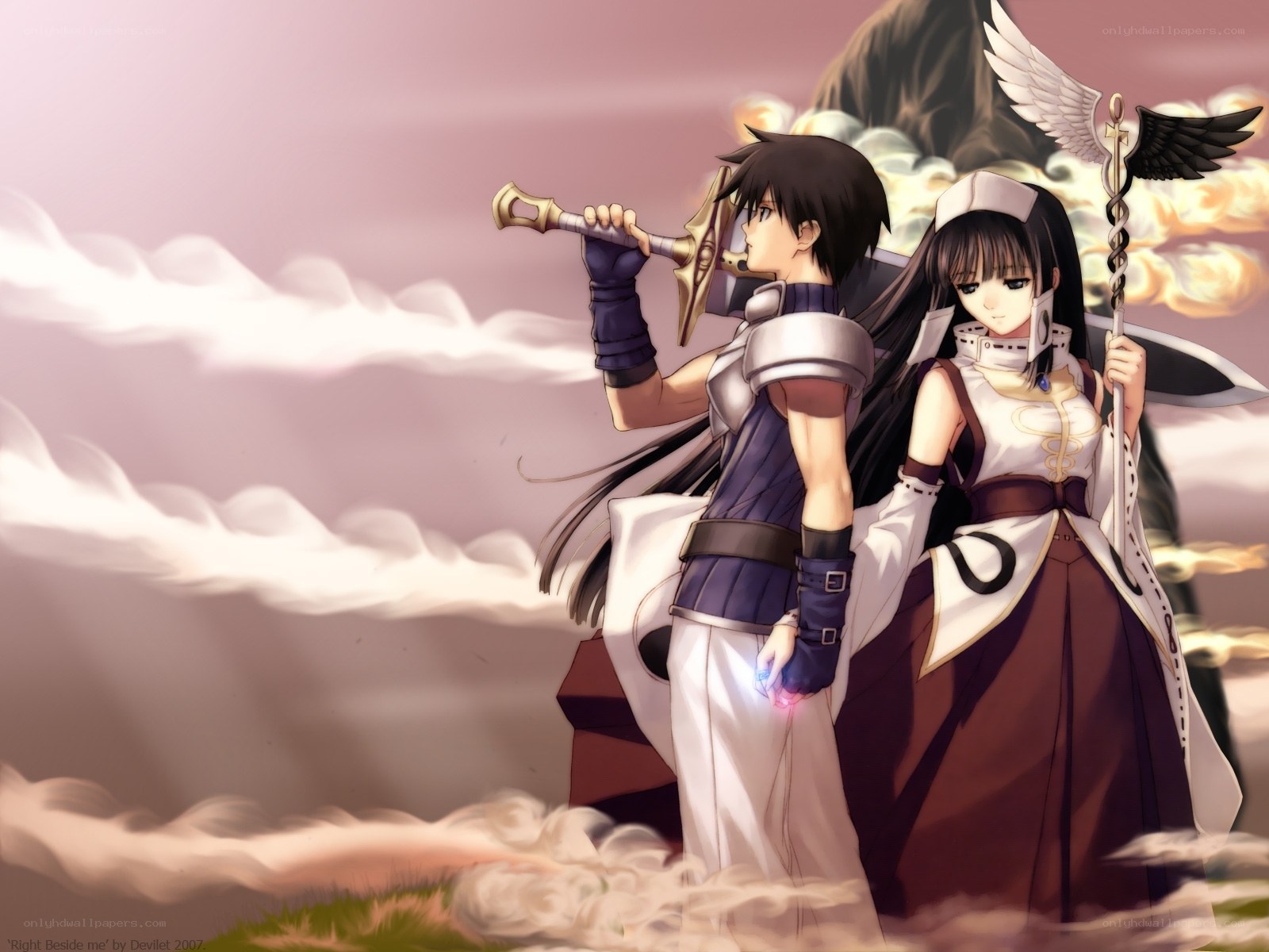 Two warriors stand together