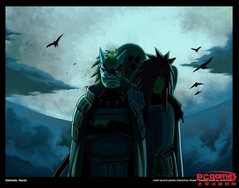 Two Warriors Standing — Blue, Dramatic, Night
