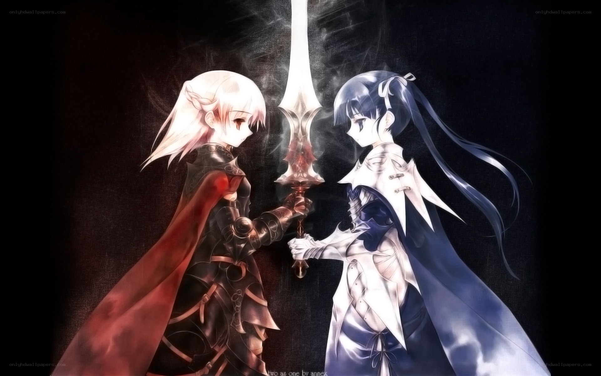 two warriors with a sword