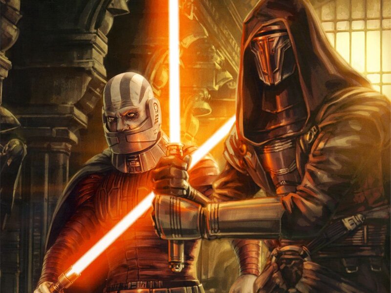 Two Warriors with Lightsabers