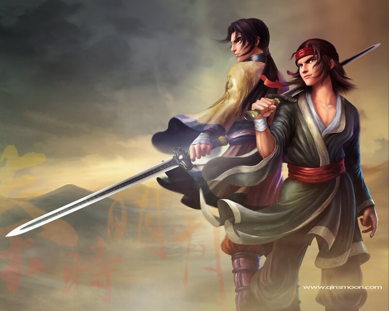 Two warriors with swords