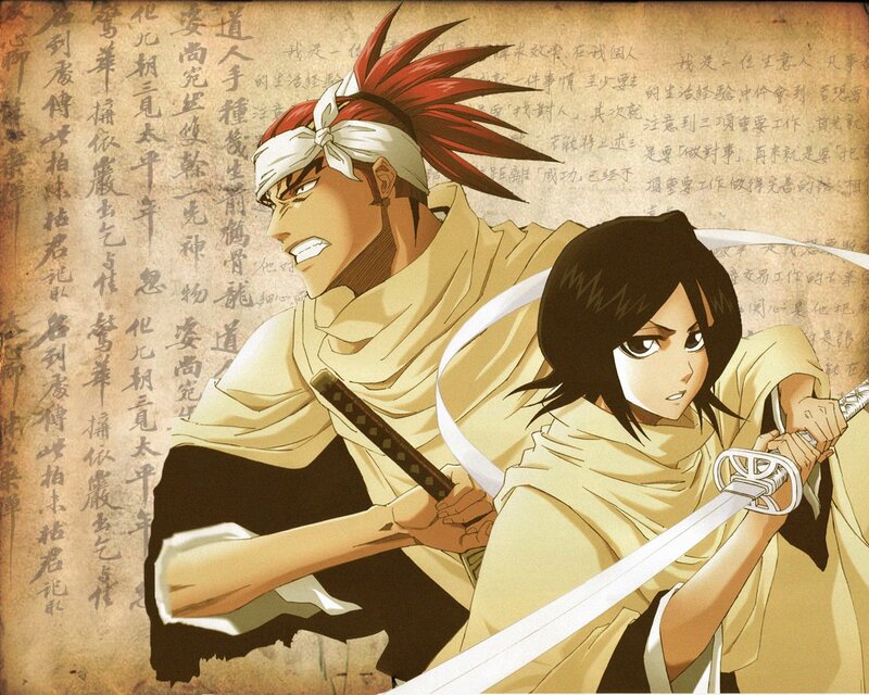 Two Warriors with Swords — Brown, Dramatic, Anime