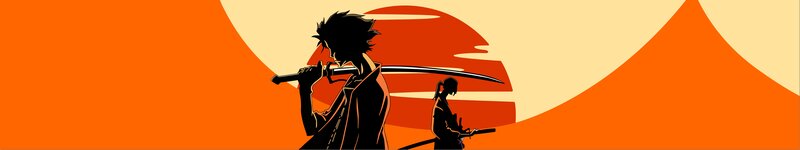 Two Warriors with Swords — Orange, Dramatic, Sunset, Anime, Silhouette