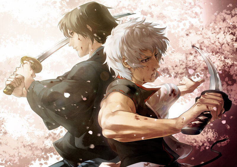Two Warriors with Swords — White