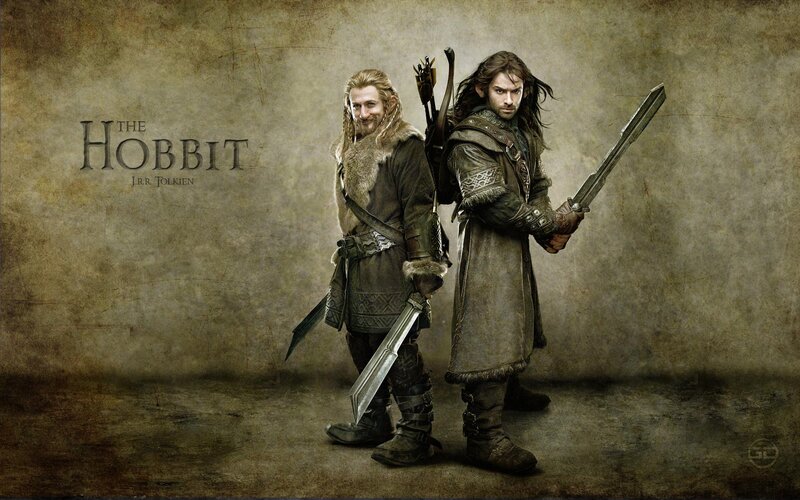 Two Warriors with Weapons — Brown