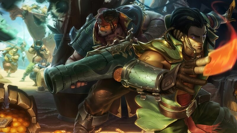 Two Warriors with Weapons — Green