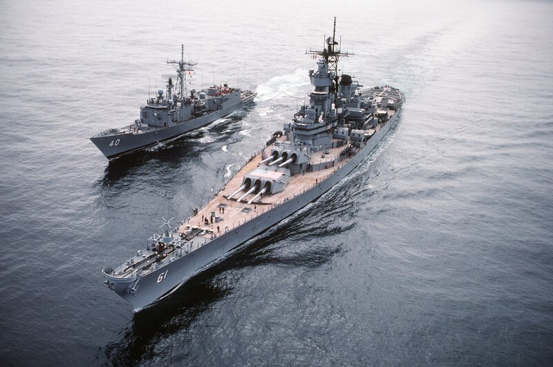 Two Warships at Sea — Gray