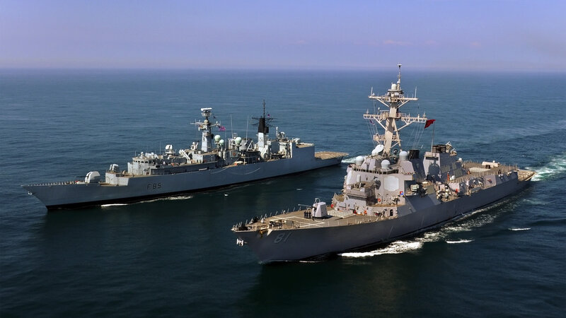 Two Warships at Sea