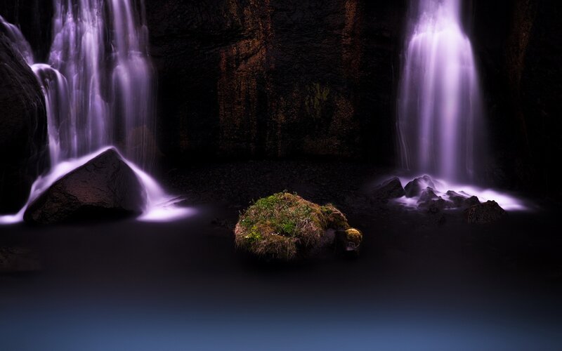 Two Waterfalls in Cave