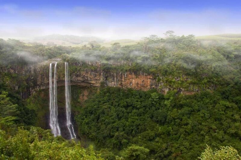 Two Waterfalls in Forest — Green