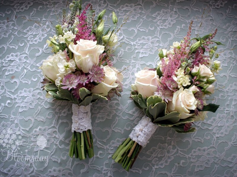 Two Wedding Bouquets — White