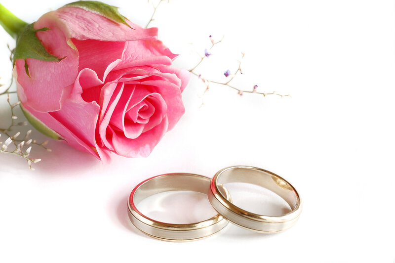 Two Wedding Rings — Pink, Romantic, Photograph