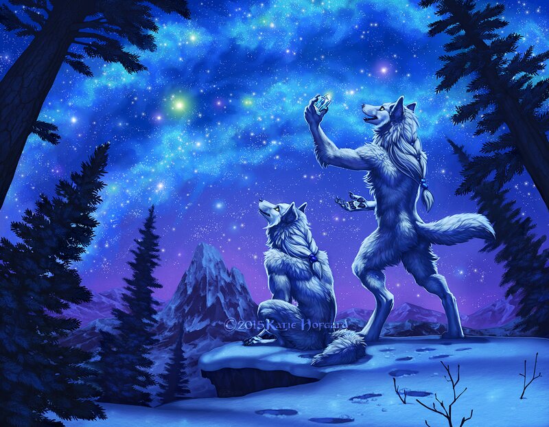 Two Werewolves in Snow
