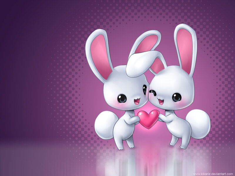 Two White Bunnies